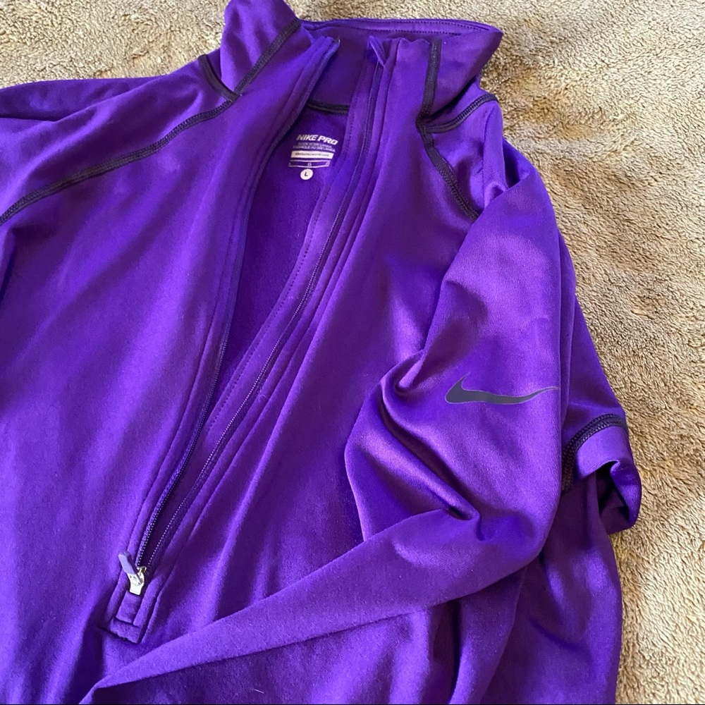 Nike Pro Purple Quarter Zip